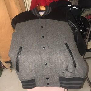Jordan leather wool bomber jacket size medium